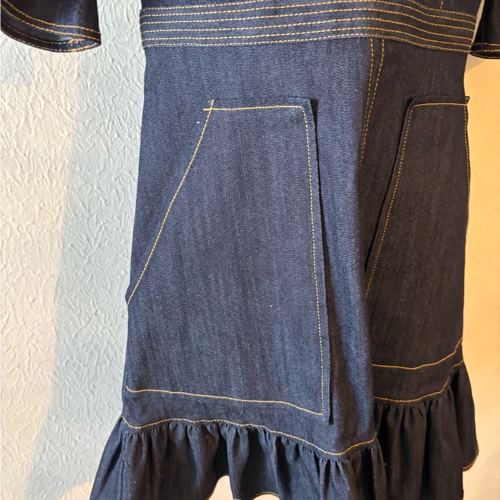 CINQ A SEPT
Natasha Puff-Sleeve Mini Denim Dress size 4 - Picture 5 of 7
